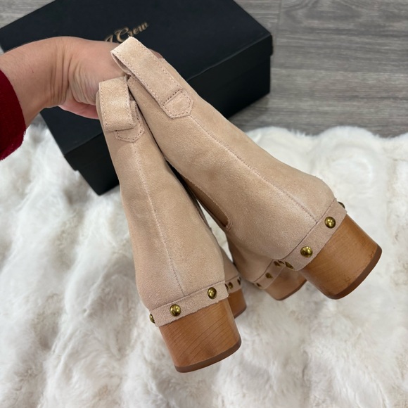 J. Crew suede Chelsea faux fur lined studded clog boots im suede - 7.5 - Picture 5 of 9